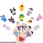 Y-luck 16 Pcs Finger Puppets -10 Animals and 6 People Family Members,Educational Toy Velvet Cute Toys for Children Story Time,School Playtime Show,Gifts  B07JG9JPYZ